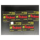 TULAMMO 7.62X39MM STEEL CASE 20 ROUNDS 5 BOXES