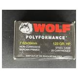 WOLF 7.62X39MM 123 GR. HP STEEL CASE 20 ROUNDS