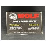 WOLF 7.62X39MM 123 GR. HP STEEL CASE 20 ROUNDS