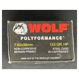 WOLF 7.62X39MM 123 GR. HP STEEL CASE 20 ROUNDS