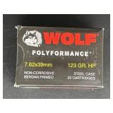 WOLF 7.62X39MM 123 GR. HP STEEL CASE 20 ROUNDS