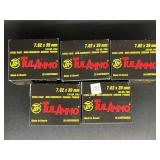 TULAMMO 7.62X39MM STEEL CASE 20 ROUNDS 5 BOXES