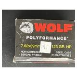 WOLF 7.62X39MM 123 GR. HP STEEL CASE 20 ROUNDS