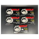 WOLF .223 REM 20 ROUNDS 5 BOXES