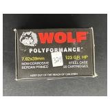 WOLF 7.62X39MM 123 GR. HP STEEL CASE 20 ROUNDS