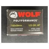 WOLF 7.62X39MM 123 GR. HP STEEL CASE 20 ROUNDS