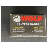 WOLF 7.62X39MM 123 GR. HP STEEL CASE 20 ROUNDS