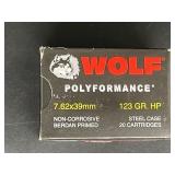 WOLF 7.62X39MM 123 GR. HP STEEL CASE 20 ROUNDS