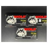 WOLF .223 REM 62 GR. 20 ROUNDS 3 BOXES