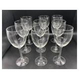 9 Crystal Wine Glasses