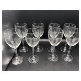 8 Crystal Wine Glasses
