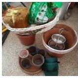 Collection of Clay & Plastic Pots and more.
