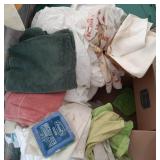 Large box full of towels/rags for garage