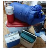 Collection of Coolers & Sleeping Bag