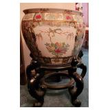 Oriental Fishbowl Planter w/ Stand 22x14