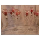 Set of 2 Glass Candleabra