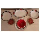 TEINSHAN Poinsetta Set of Dishes x12