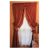 2 Sets Vintage Ruffle Curtains & Sheer Curtain