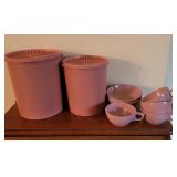 Rose Pink Vintage Tupperware Set
