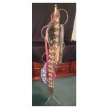 Vintage Metal Standing Circle Rack & Scarfs