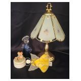Glass Angels, Trinket Box & Touch Lamp-works