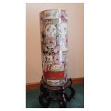 Tall Asian Ceramic Vase with Stand