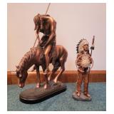 2 Pcs Native American Warrior & Cheif