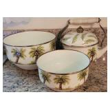 Palm Grove Tea Pot & Serving Bowls