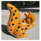 Ceramic Squirrel Statue Light