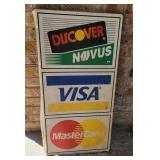 Metal Credit Card Sign