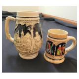 2 Pc Ceramic Detailed  Beer Steins
