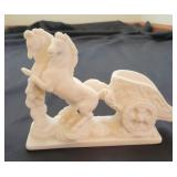 Vintage Greek Horses & Chariot Salt Sculpture