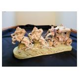 Vintage Porcelain Capodimonte Horse & Carriage