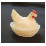 Vintage Mini Westmoreland Milk Glass Nesting Hen