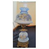 Vintage Hurricane Glass  Lamp - works