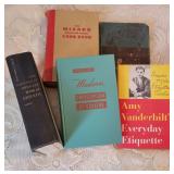5 Pcs Vintage Ettiquette & Cookbooks
