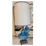 Vintage Handpainted Glass Lamp - works