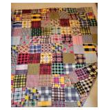 Hand Sewn Flannel Patchwork Quilt