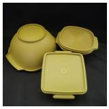3 Pcs Vintage Harvest Tupperware - 2 Lids