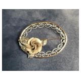 Sterling Silver Rose Brooch Pin