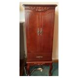 Mahogany Finish Jewelry Armoire