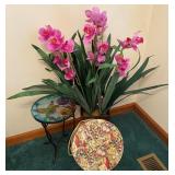 Floral Arrangement, Humming Bird Glass Table ++