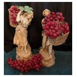 Marwal Chalkware Peasant Couple Statues