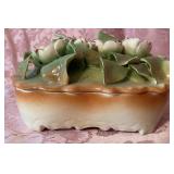 Vintage Italian Porcelain Floral Trinket Box