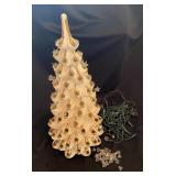 Holland White & Gold Ceramic Light Up Tree