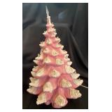Vintage Holland Pink Ceramic Light Up Tree