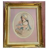 Girl & Her Doll Cross Stich Detailing