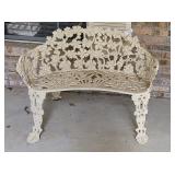Cast Iron Outdoor Loveseat - Cream