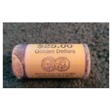 $25 Dollar Roll of Golden Dollar Coins