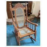 Vintage Cane Back Rocking Chair